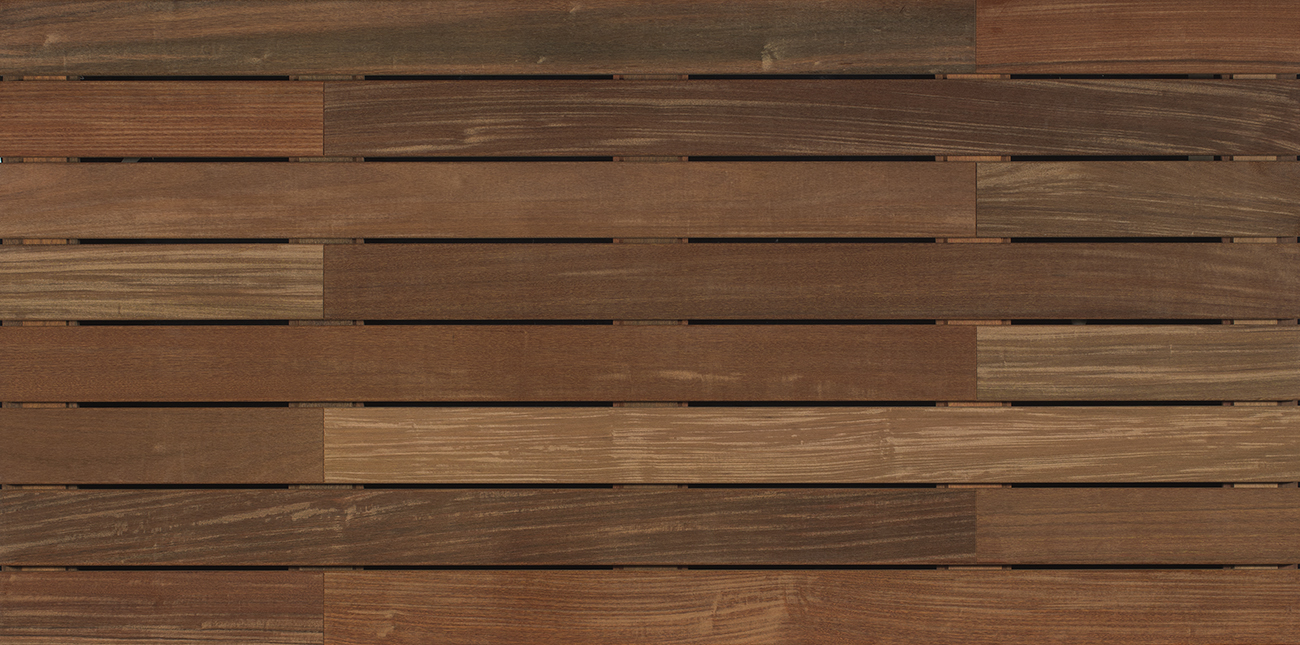 Baldosa de madera de lapacho Eco lisa de 4 ft x 2 ft 